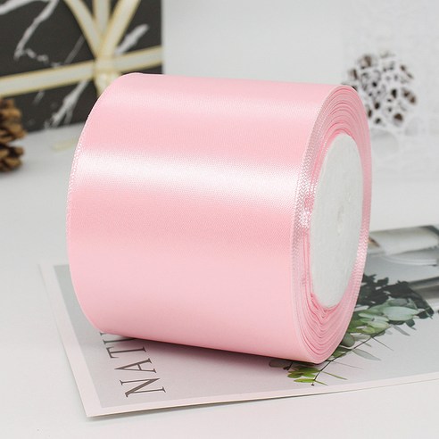 기본 새틴 공단 리본끈 75mm 22m, 04# 핑크