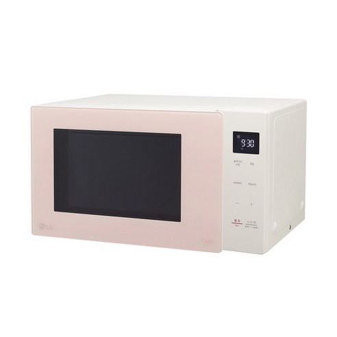 귀여운 크리스탈 핑크 컬러로 제공되는 LG 디오스 오브제컬렉션 전자레인지 23L