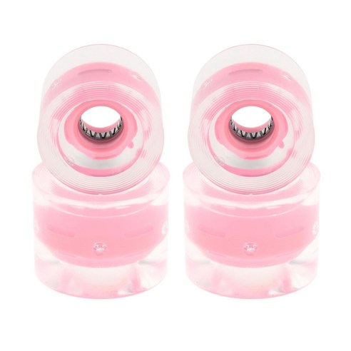WJSHOP 4x 스케이트 보드 휠 60mm 롱 보드 휠 크루저 휠, 분홍