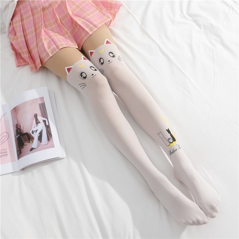 일본과 로리타 가짜 고통 조인트 팬츠 양말 여자 여름 얇은 귀여운 로리타 학생 흰색 스타킹