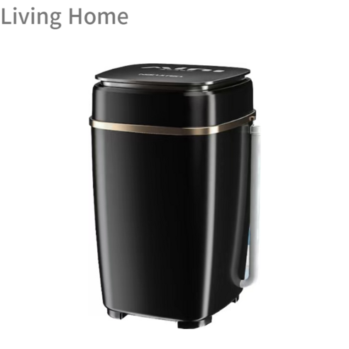 Living Home리빙홈 미니세탁기 가정용 속옷 양말 10분 세탁 6.5KG 반자동, 업그레이드 블랙, 블랙
