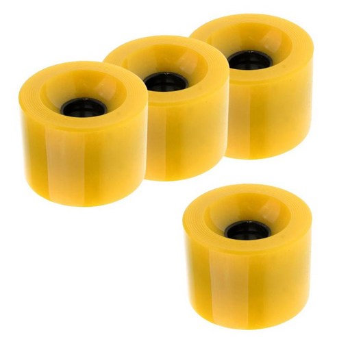 4pcs 70x51mm 내구성 프로 빈 스케이트 보드 PU 휠 롱 보드 미니 크루저 휠, 옐로우