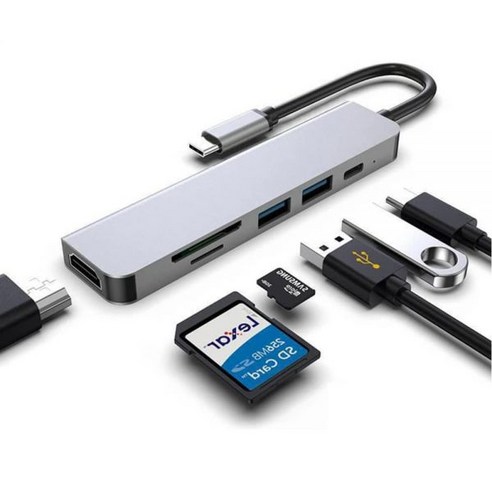 MMOBIEL USB C Hub - 아이폰 15 MacBook Pro/Air iMac Mac Mini TF/SD 카드 리더 3.0 포트 2개 4K HDMI 출력 데이터 슬, 1개