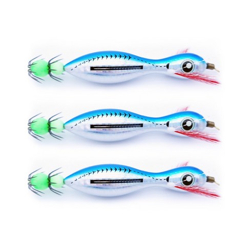 피디어 히든훅 수평 야광 에기 9종 3P, 레이저블루, 3개, 8.8g