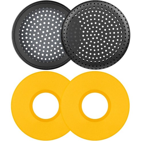 SOULWIT 교체용 이어패드-호환 모델 그라도 Grado GS1000/GS1000i/GS1000e/GS2000e/PS1000/PS1000e 헤드폰 이어쿠션 고밀도 폼 1쌍, Protein Leather, Yellow, 1개