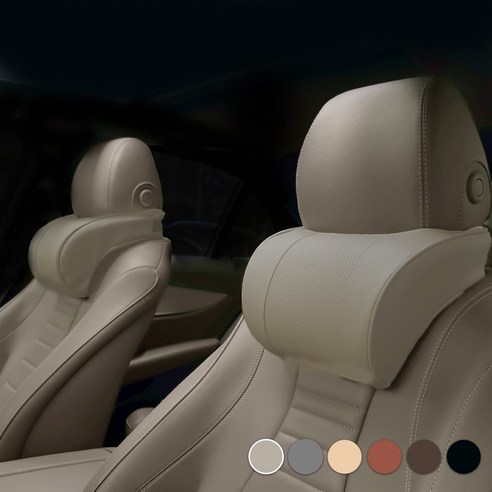 엔칸타 세이프레더넥 가죽 메모리폼 차량용 목쿠션, 2개, 코튼베이지