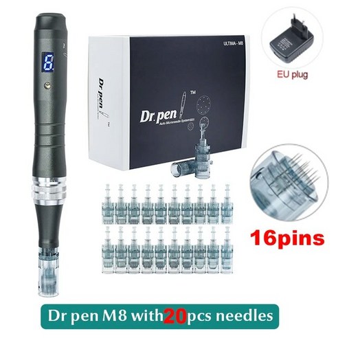 Drpen M8 마이크로니들링 마이크로니들 카트리지 더마펜 문신 더마 펜 Drpen 진피, EU plug with 16P