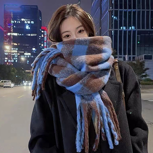 팡띠끄 가을 실크 여성 스카프 구찌스카프 9 레드에셋 여성 겨울 목도리 체크 머플러