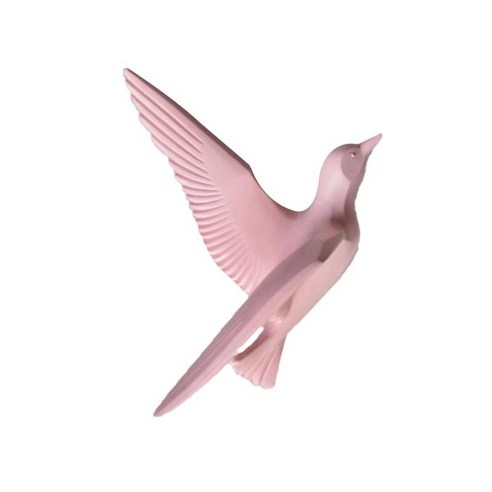 3D 수지 갈매기 새 벽 예술 장식, 핑크 C, {"수건소재":"수지"}