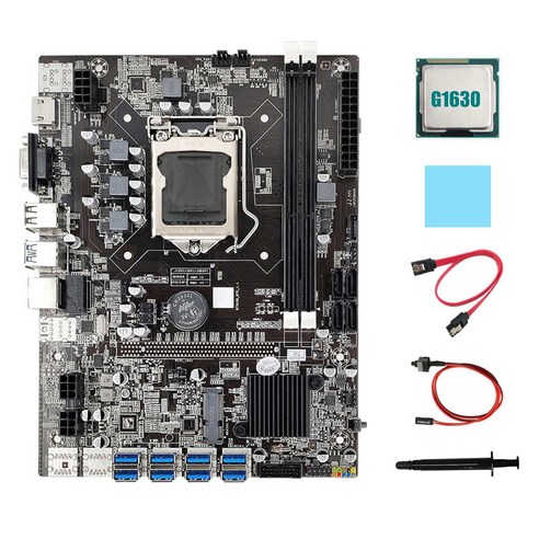 Lopbinte B75 ETH 광업 마더보드 8XPCIE-USB+G1630 CPU+열 그리스, 광부 마더보드
