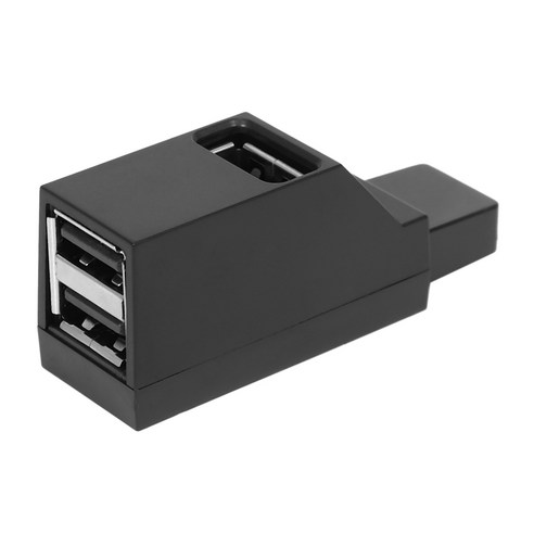 고속 3 포트 USB 2.0 멀티 허브 스플리터 확장 데스크탑 PC 노트북 어댑터., 하나, 검정