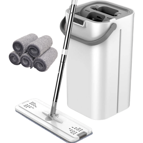 청소기 세트 대걸레QQW-1 밀대걸레세트탈수통 + 밀대봉 + 극세사걸레 6p, 1개 세트