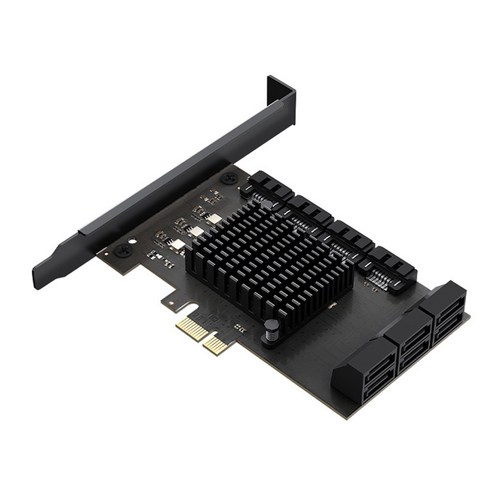 노 브랜드 10 포트 PCIE 라이저 카드 SATA 어댑터 X1 ~ SATA3.0 BTC용 6Gb/S 하드 디스크 확장, 확장 카드