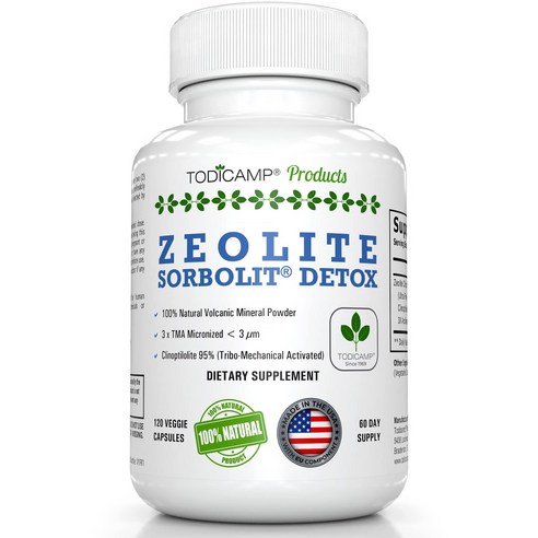 토디캠프 제올라이트 Sorbolit Detox zeolite 120베지캡슐 유로드, 1개, 120정 customlite