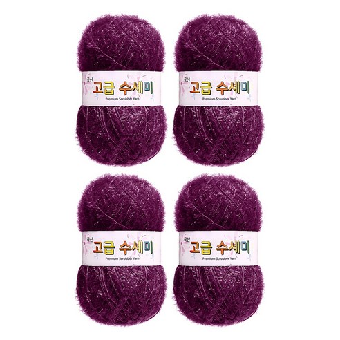 울클럽 별꽃수세미 DIY 고급수세미실 80g 4볼세트 + 동영상제공, 180바이올렛플럼
