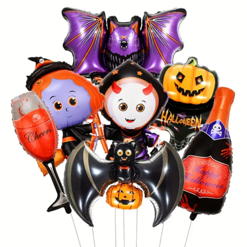 할로윈 풍선 파티 장식 대형 소형 포장지, 1개, 15번 소형 풍선 7종 세트