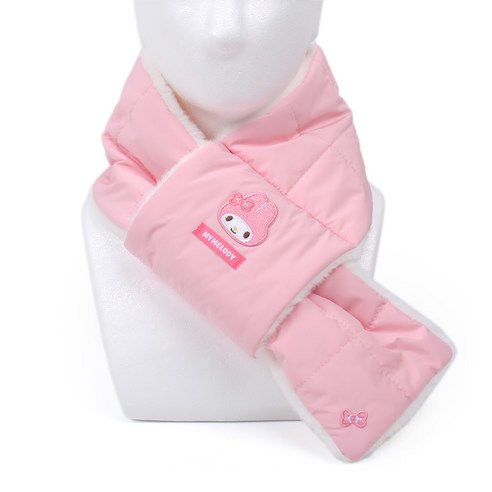 마이멜로디 포근한 패딩 리본자수 머플러 목도리