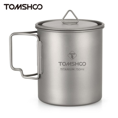 캠핑코펠세트 캠핑식기 tomshoo 750ml 야외 캠핑 컵 내구성 티타늄 컵 관광 식기 피크닉 용품 관광 캠핑 머그 캠핑 장비, 티타늄 750ml 컵, 1)Titanium 750ml Cup