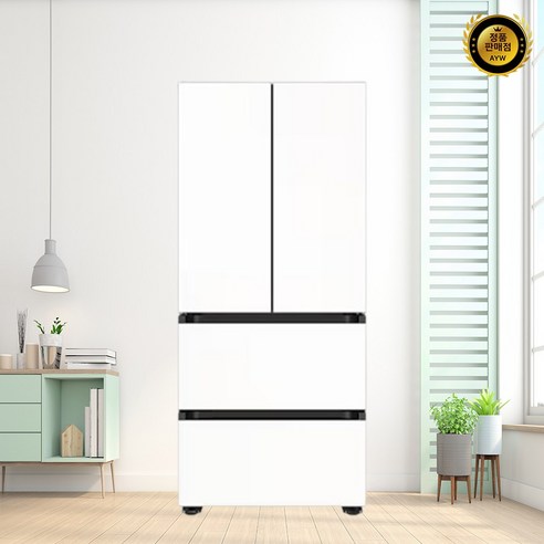 [색상선택형] 삼성전자 BESPOKE 490L 스탠드형 4도어 AI 김치플러스 김치냉장고 방문설치