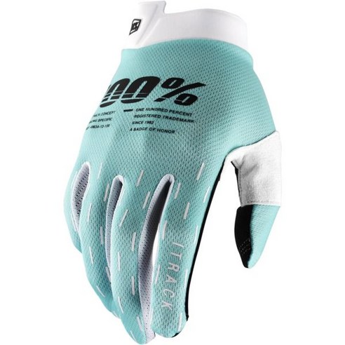 100% ITRAK 초경량 모터크로스 장갑 경량 MX 더트 바이크 파워스포츠 레이싱 보호구, Aqua, Small