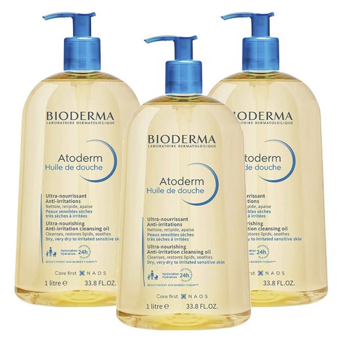 바이오더마 아토덤 휘일 드 더치 샤워오일, 1L, 3개