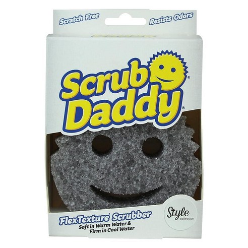 Scrub Daddy 스타일 스폰지 세척용 세척 접시 및 주방 긁힘 방지 스크러빙 FlexTexture 단단하고 부드러운 디자인 식기 세척기 안전 스크러버 그레이 63096