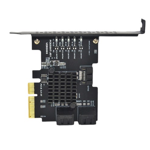 Xzante PCI-E 4X GEN3 - Sata3.0 전속 확장 카드 5 포트 6G 전송 IPFS 하드 디스크 JMS585, 검은 색