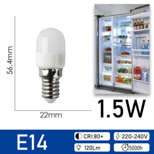 LED 전구 냉장고 디스플레이 미니 야간 고휘도 홈 데코 E14 개, 82) glass E14 1.5W Cool White 미니냉장고