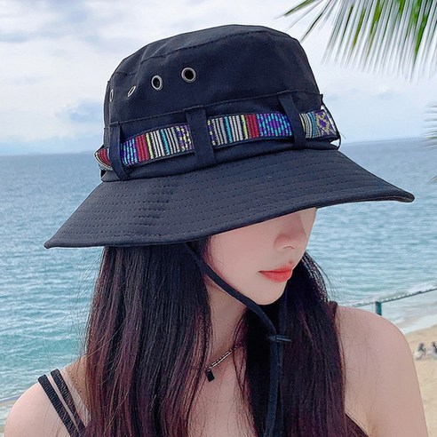 리빙공감 여성 아웃도어 버킷햇 등산 모자, 블랙