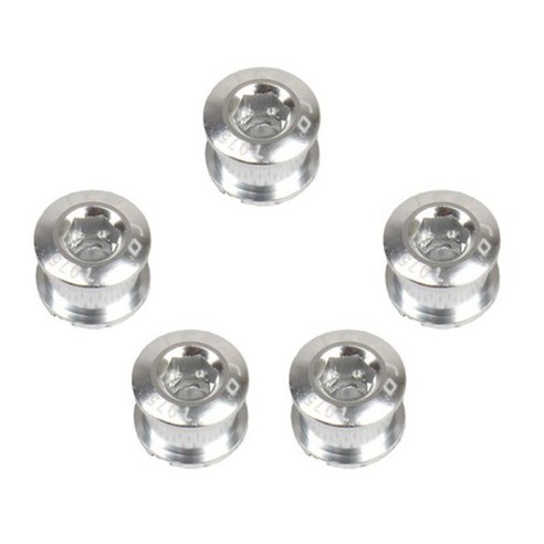 자전거 단일 체인링 볼트 5팩 알루미늄 합금, 실버, 6.5mm