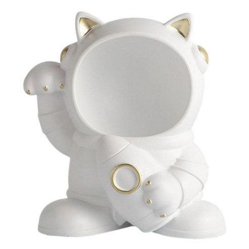 행운의 고양이 인형 장식 조각 추상 동물 인형 수지 동상 홈 오피스 데스크탑 장식을위한 선물 선물, 하얀색