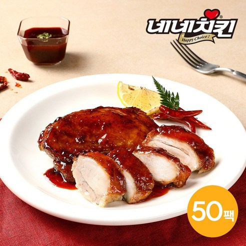 [네네치킨] 네꼬닭 레드바베큐맛 순살 닭다리 100g 50팩, 50개