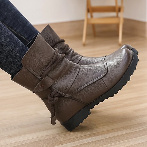 제이슈 소가죽 기모안감 리츠 미들부츠 3cm