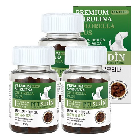 펫시딘 스피루리나 클로렐라 강아지 피부 영양제, 피부/피모, 3개