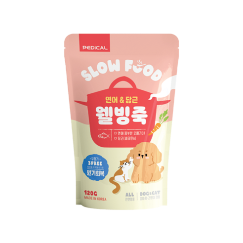 웰빙죽 연어&당근 눈건강 강아지영양죽 고양이간식 원기회복, 혼합맛(연어/당근), 120g, 2개