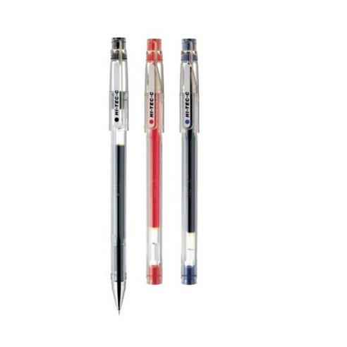 파이롯트 하이테크C 중성펜 0.4mm, 검정, 빨강, 파랑, 3개