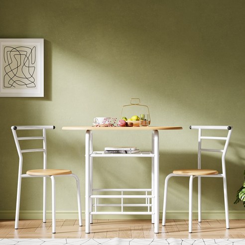 좁은 공간을 밝히는 가성비 화이트 식탁, PercyLy 2인용 식탁