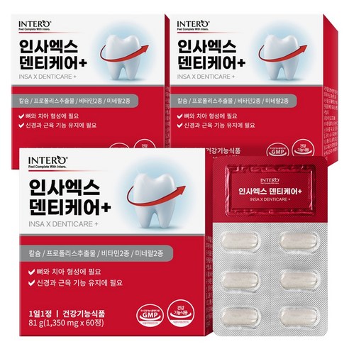 인테로 인사엑스 덴티케어+, 3개, 60정