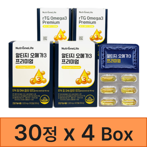 뉴트리원 알티지 오메가 3 프리미엄, 30정, 4개
