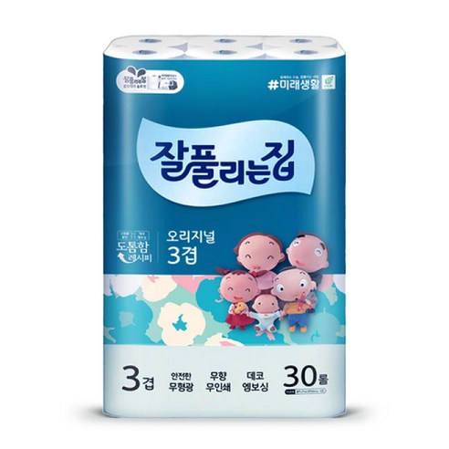 잘풀리는집 오리지날 3겹 화장지 27m 30롤 1팩, 기본상품