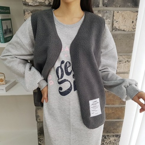 여성용 뽀글이 털 조끼