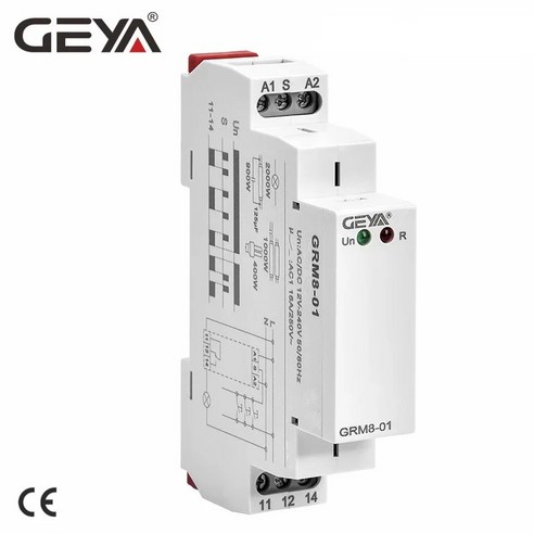 GEYA Din 레일 래칭 릴레이 임펄스 CE CB 포함 전자 220V DC12V 24V 16A, [04] GRM8-02 ACDC12-240V, 04 GRM8-02 ACDC12-240V