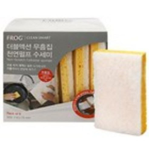 프로그 더블액션 무흠집 천연펄프 양면 수세미, 6개입, 1개