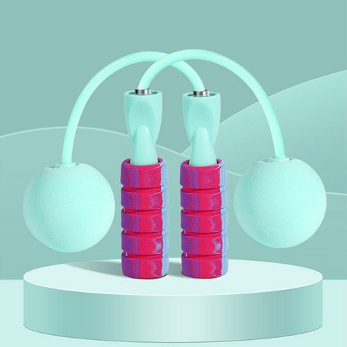 템헌더우인왕홍 마이너스 베어링 줄넘기 무줄 헬스기구 실내 정음 줄넘기 대구형 BR 민트 그린(mm 소구+가는 줄), 민트 그린 끈 없음(40mm 소구)