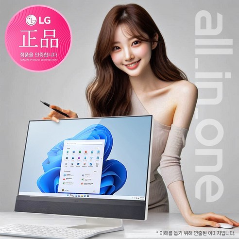 [당일발송+ 한컴 증정 이벤트] LG 일체형PC 27V70Q-GA56K, WIN11 Home, 2TB, 16GB, 화이트