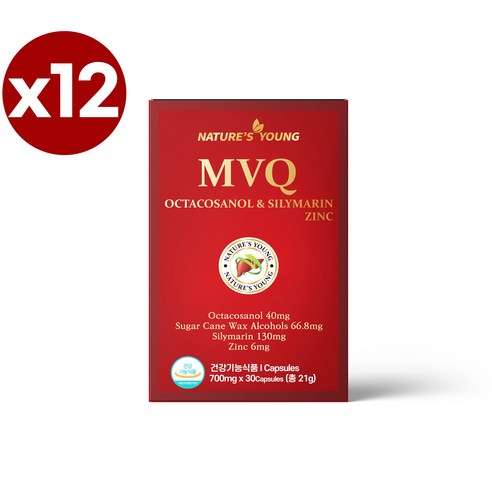 호주 네이쳐스영 MVQ 옥타코사놀40mg 실리마린 130mg 아연, 12개, 30정