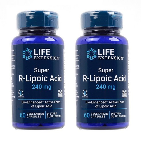 라이프익스텐션 슈퍼 R-리포익 애시드 240mg 베지테리안 캡슐, 60개입, 2개