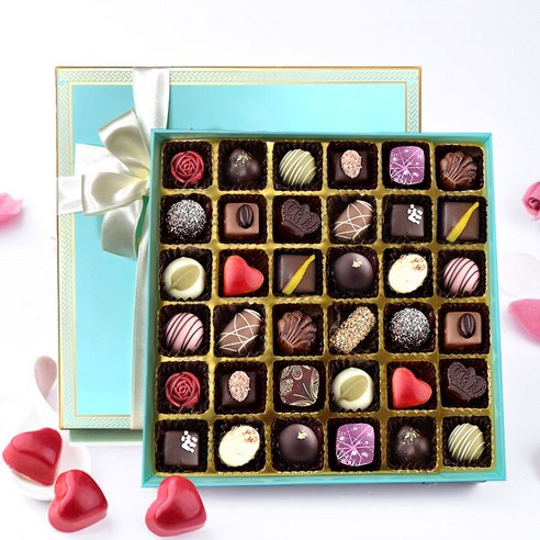 아트컬렉션 수제 초콜릿 화이트데이 발렌타인데이 명품 초콜렛 사탕 캔디 선물 세트, 77개, 12mg