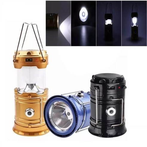 태양열 충전되는 보조배터리 손전등 캠핑 랜턴 캠프 수면등 추억 등불 산악, 1개