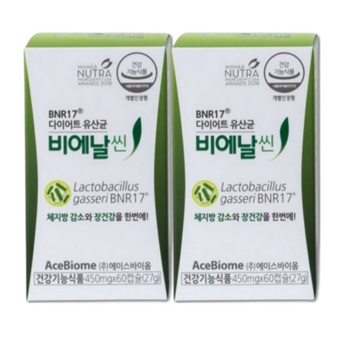 BNR17 유산균 다이어트, 비에날씬 체지방 감소, 모유 유래 450mg 60캡슐